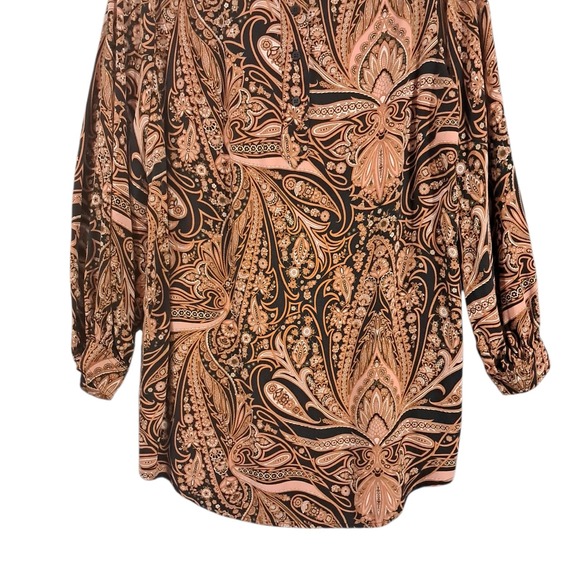 Richard Allen x H&M Womens Paisley Print Tunic Sz 8 Oversized Mob Wife Cocktail - Picture 5 of 11